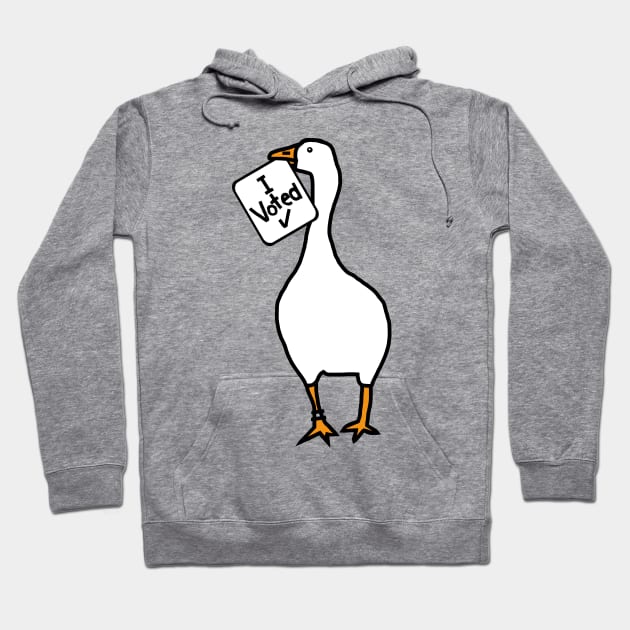 Goose with Stolen I Voted Sign Hoodie by ellenhenryart